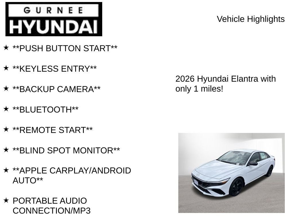 2026 Hyundai ELANTRA SEL Sport