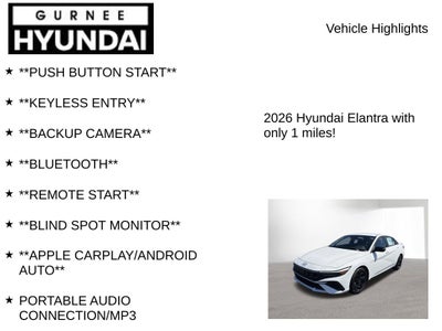 2026 Hyundai ELANTRA SEL Sport