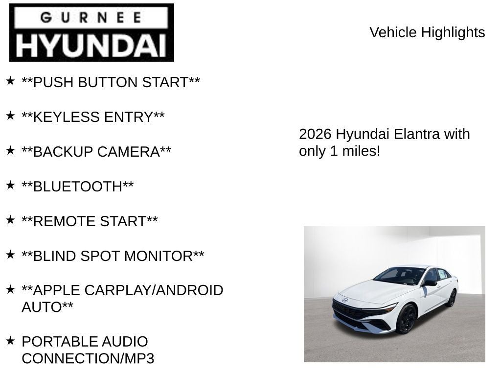 2026 Hyundai ELANTRA SEL Sport
