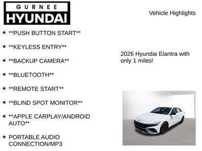 2026 Hyundai ELANTRA SEL Sport