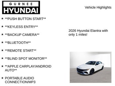 2026 Hyundai ELANTRA SEL Sport