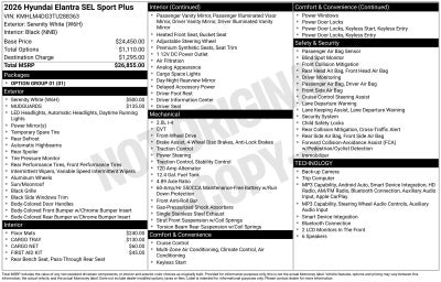 2026 Hyundai ELANTRA SEL Sport