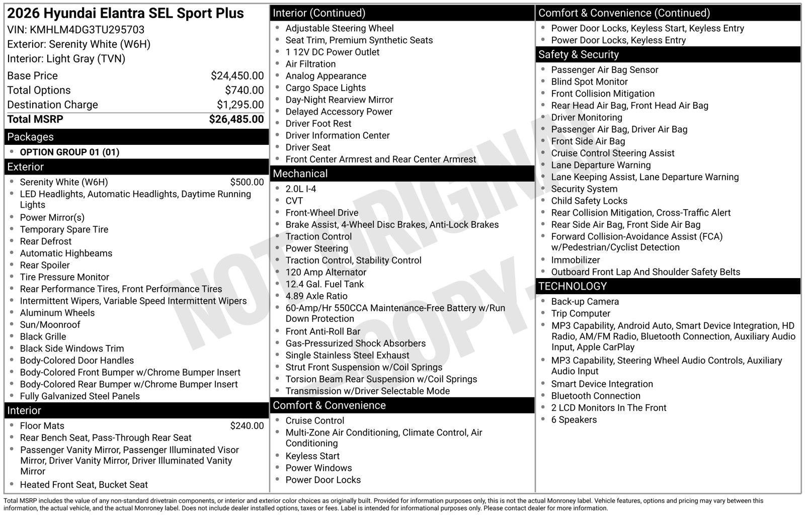 2026 Hyundai ELANTRA SEL Sport Plus
