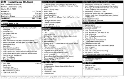 2025 Hyundai ELANTRA SEL Sport