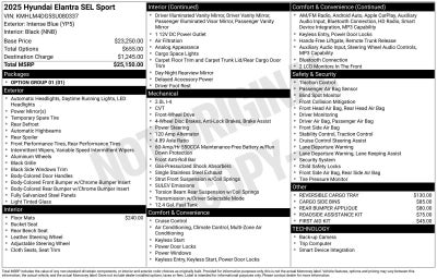2025 Hyundai ELANTRA SEL Sport