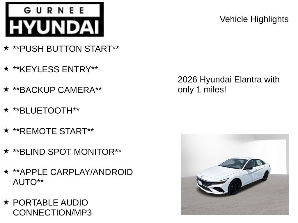2026 Hyundai ELANTRA SEL Sport
