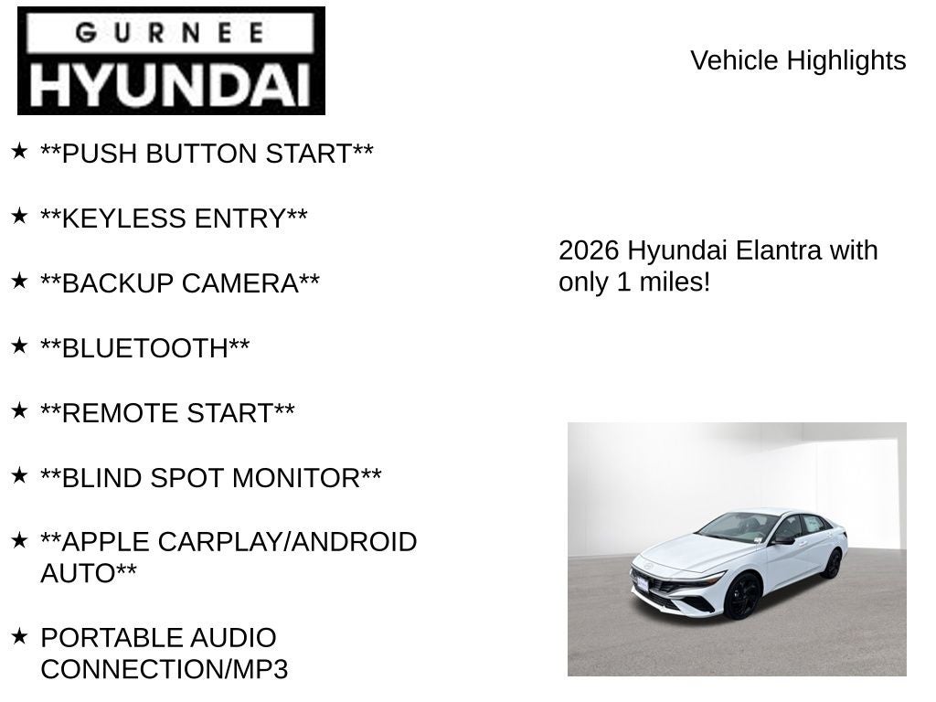 2026 Hyundai ELANTRA SEL Sport