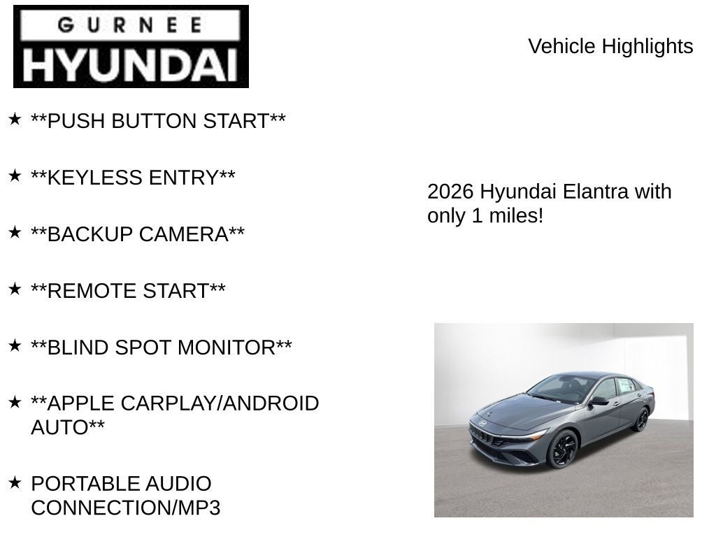 2026 Hyundai ELANTRA SEL Sport