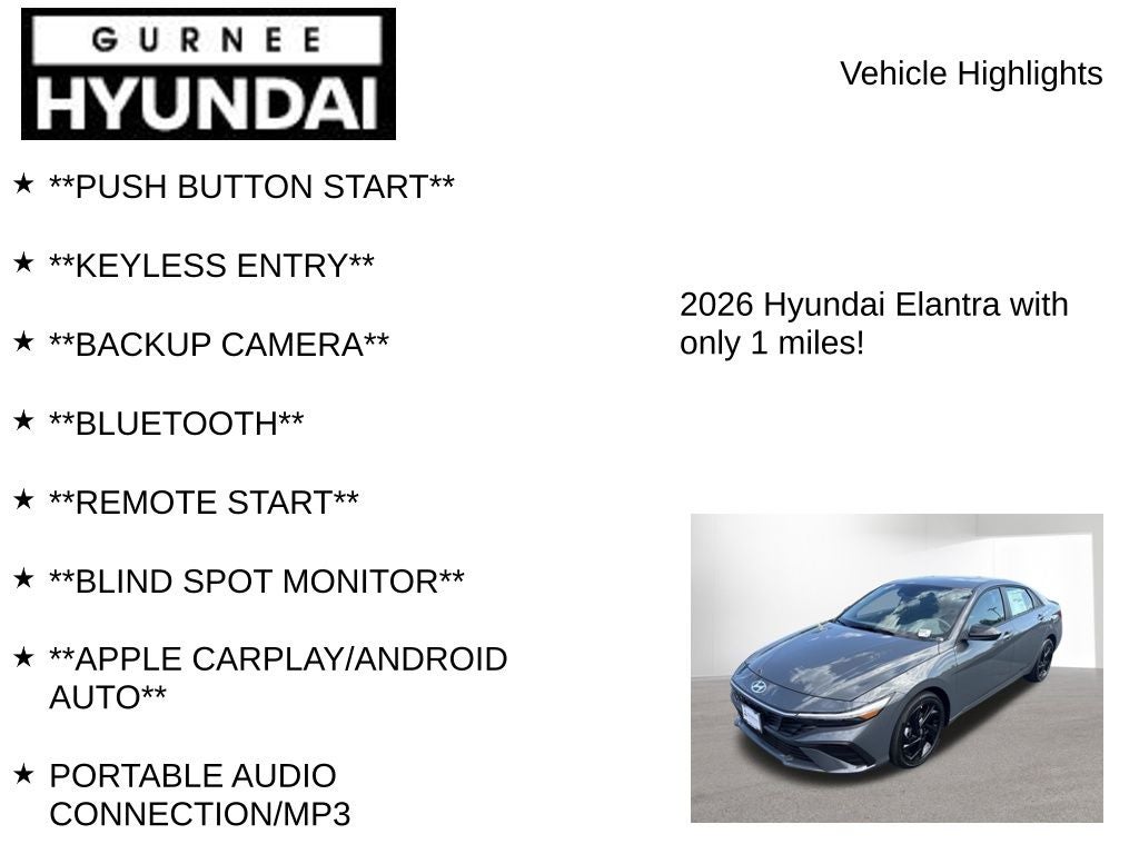 2026 Hyundai ELANTRA SEL Sport