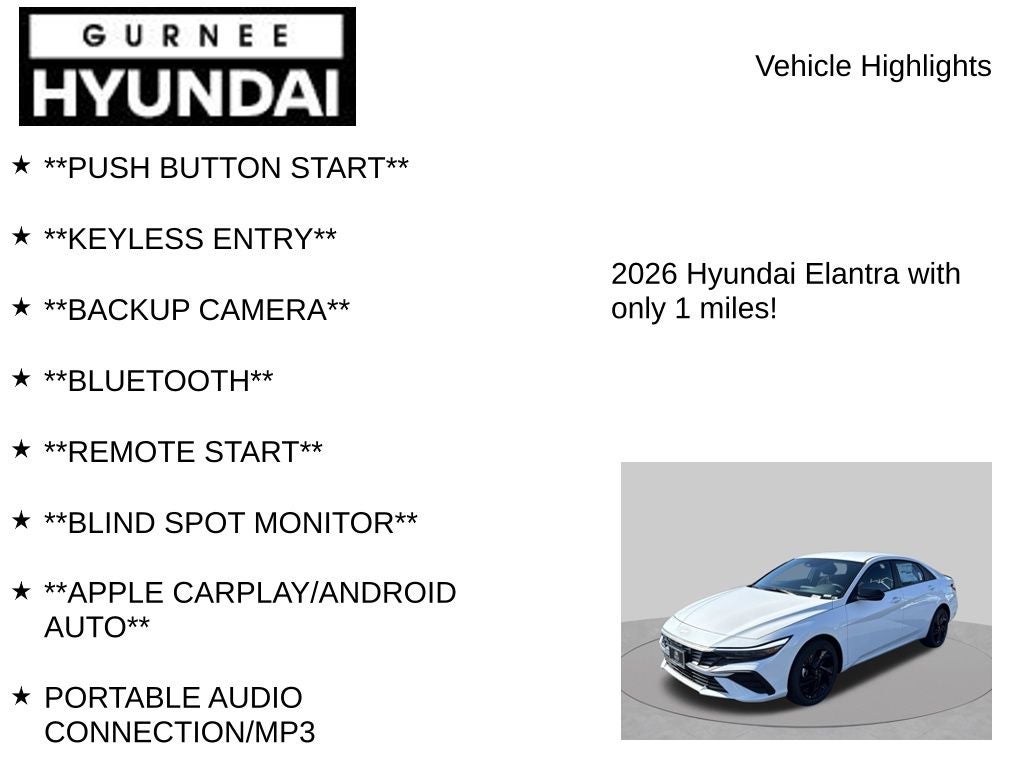 2026 Hyundai ELANTRA SEL Sport
