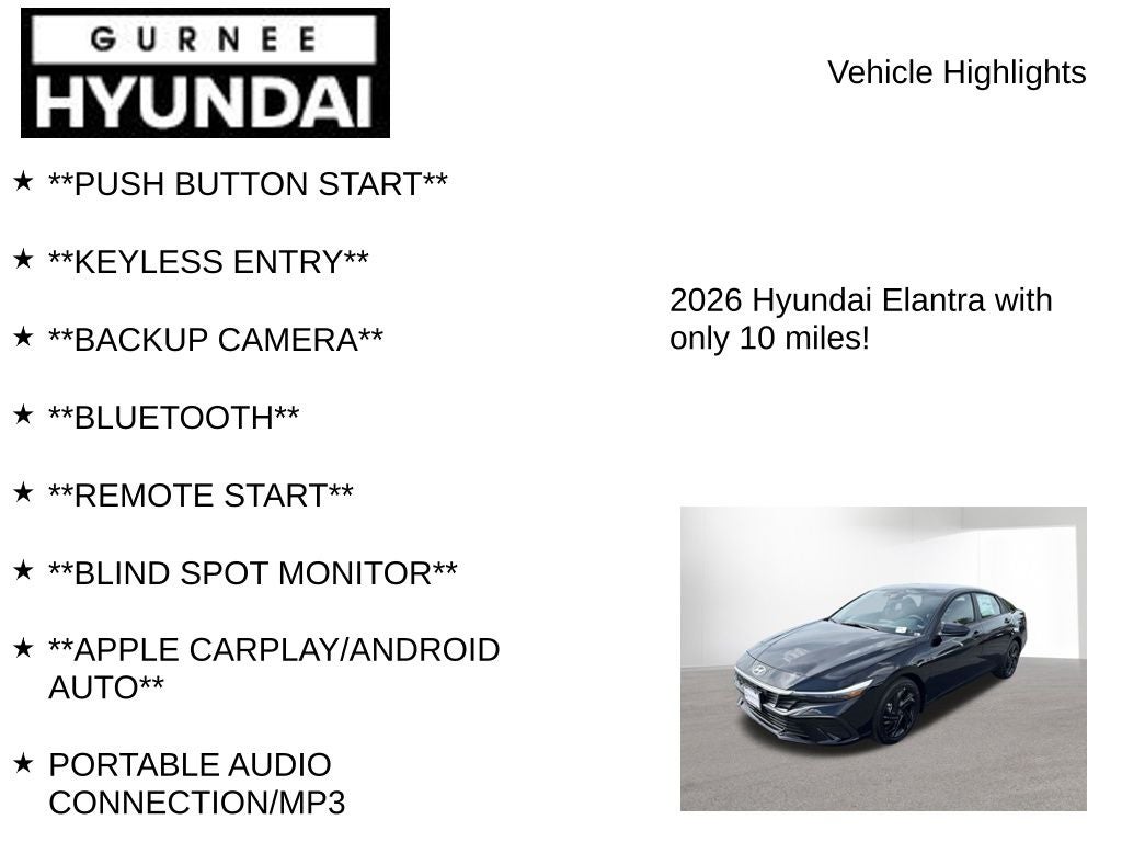 2026 Hyundai ELANTRA SEL Sport