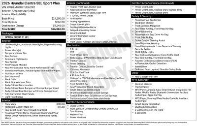 2026 Hyundai ELANTRA SEL Sport