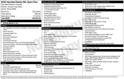 2026 Hyundai ELANTRA SEL Sport