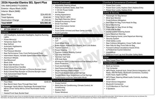 2026 Hyundai ELANTRA SEL Sport