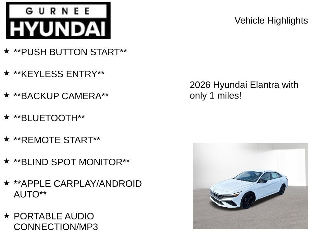 2026 Hyundai ELANTRA SEL Sport