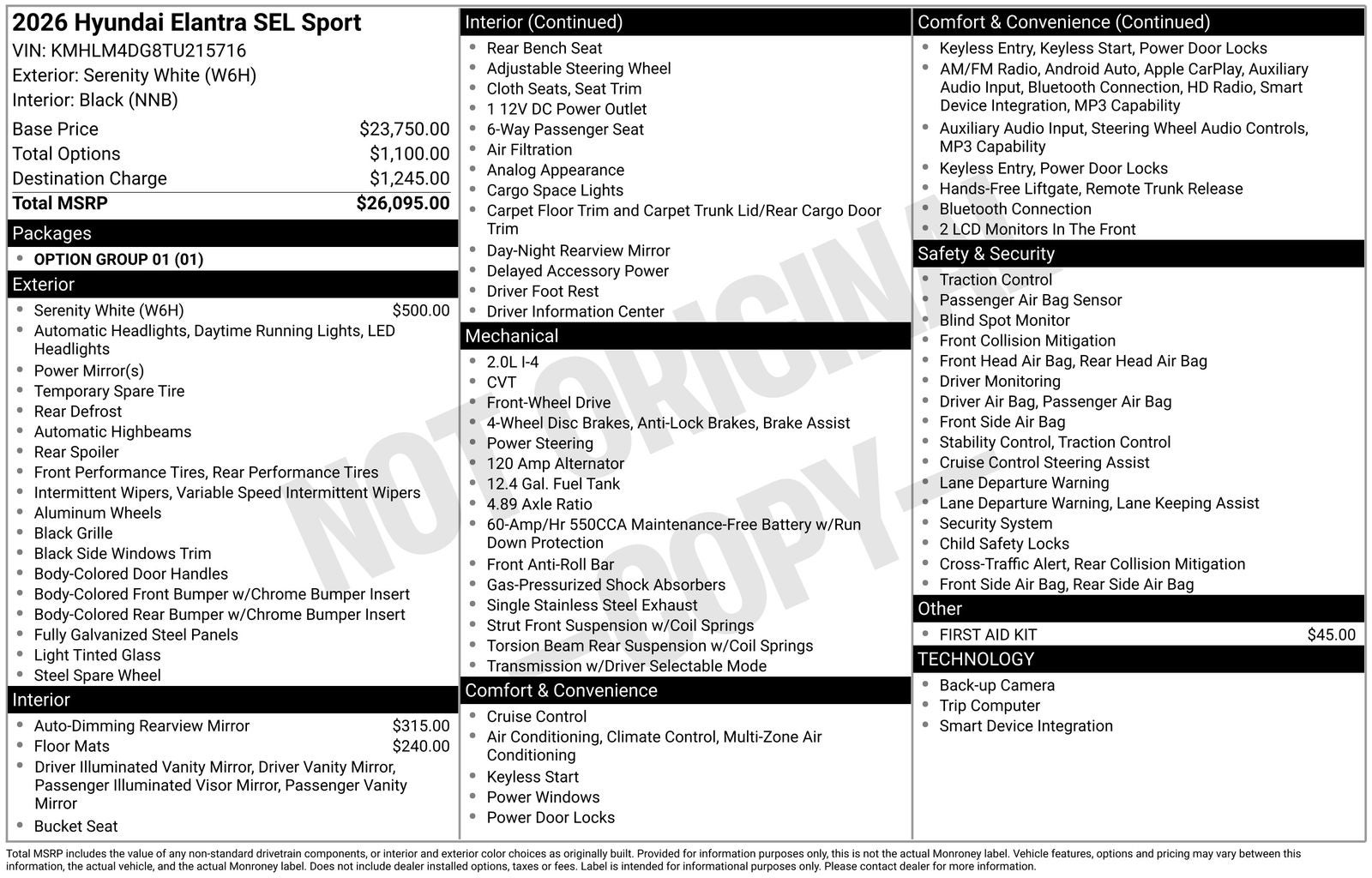 2026 Hyundai ELANTRA SEL Sport