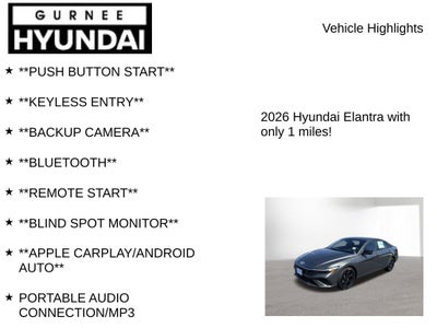 2026 Hyundai ELANTRA SEL Sport
