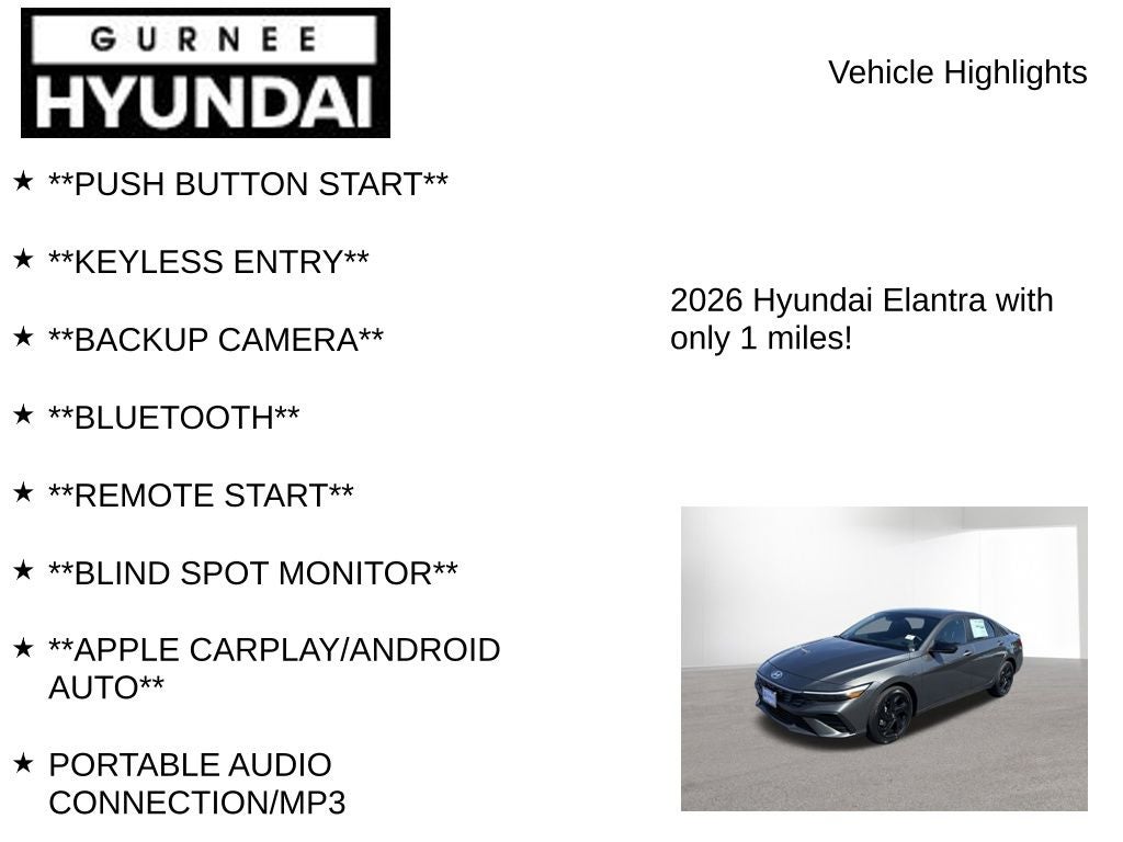2026 Hyundai ELANTRA SEL Sport