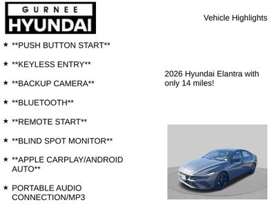 2026 Hyundai ELANTRA SEL Sport