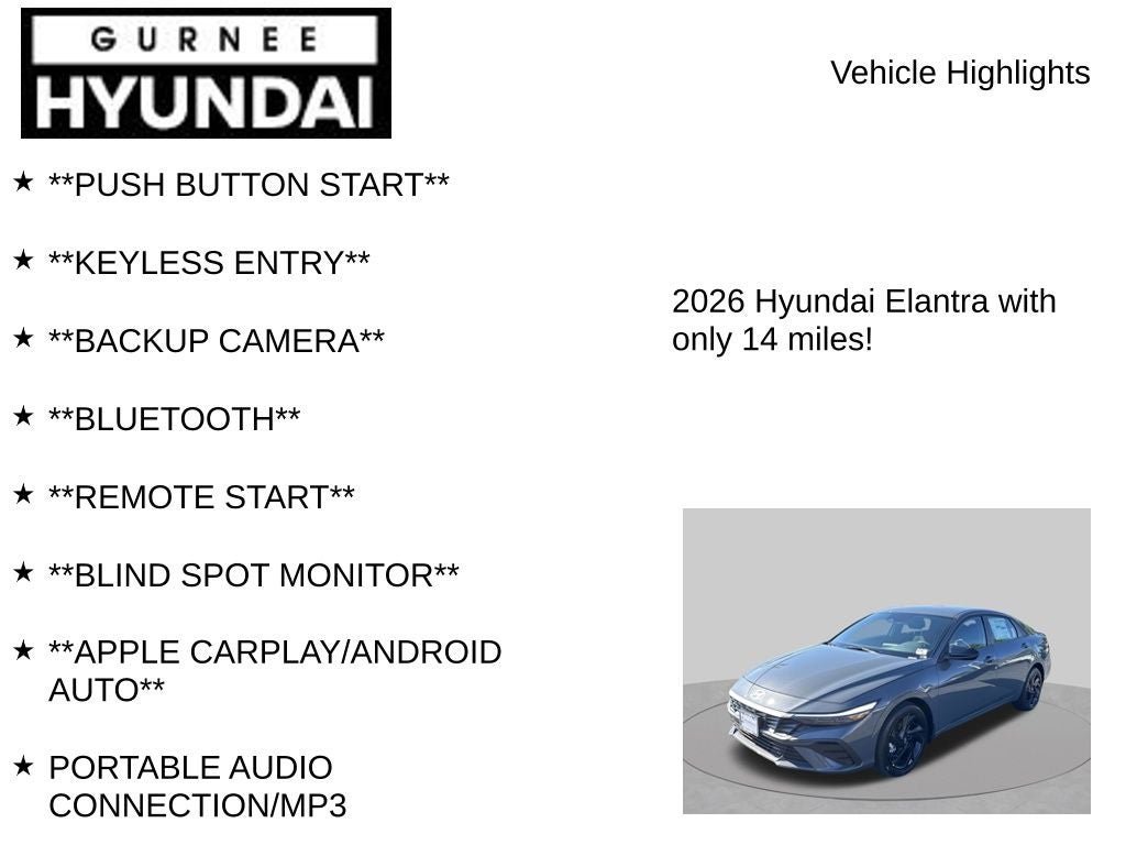 2026 Hyundai ELANTRA SEL Sport