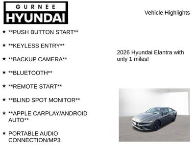 2026 Hyundai ELANTRA SEL Sport
