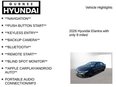 2026 Hyundai ELANTRA HYBRID SEL Sport