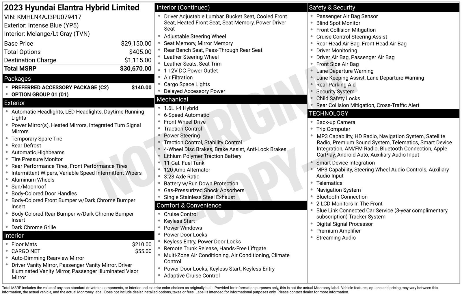 2023 Hyundai ELANTRA HYBRID Limited