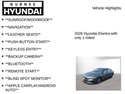 2026 Hyundai ELANTRA Limited