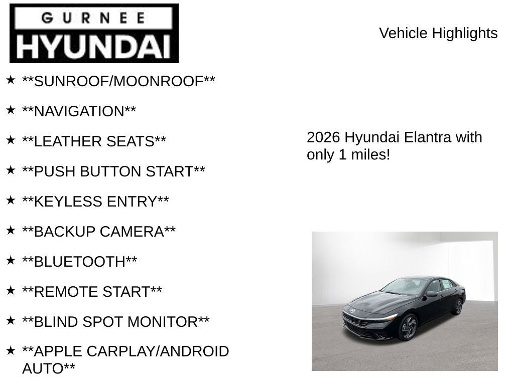 2026 Hyundai ELANTRA Limited
