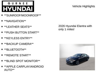 2026 Hyundai ELANTRA Limited