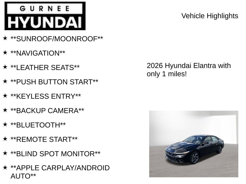 2026 Hyundai ELANTRA Limited