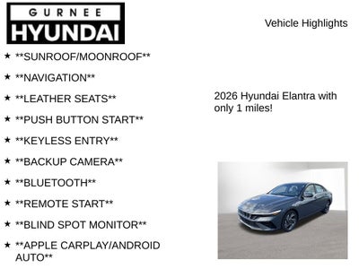 2026 Hyundai ELANTRA Limited