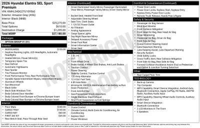 2026 Hyundai ELANTRA SEL Sport