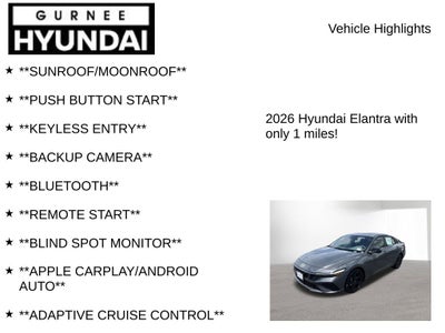 2026 Hyundai ELANTRA SEL Sport
