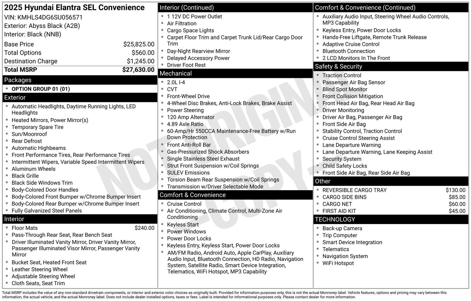 2025 Hyundai ELANTRA SEL Convenience