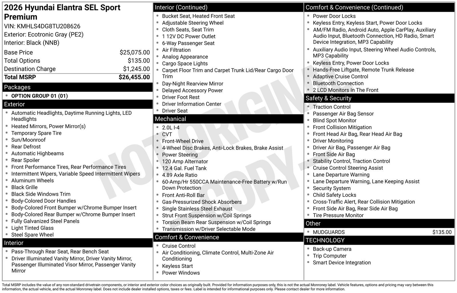 2026 Hyundai ELANTRA SEL Sport