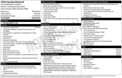 2026 Hyundai ELANTRA N Base