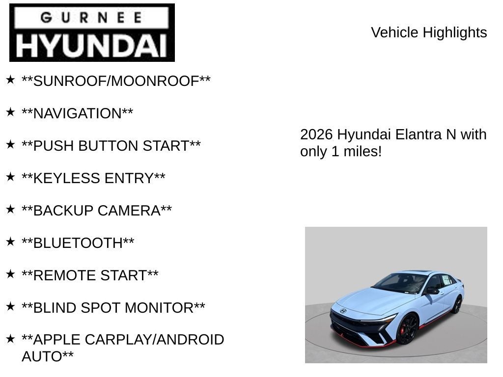 2026 Hyundai ELANTRA N Base