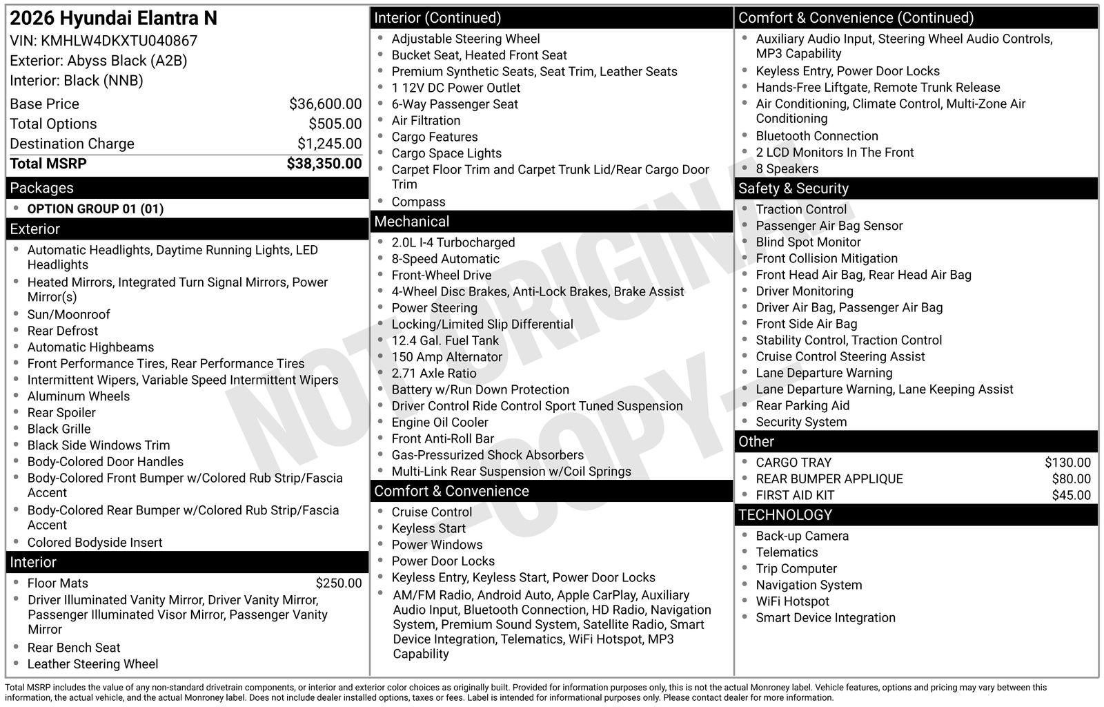 2026 Hyundai ELANTRA N Base