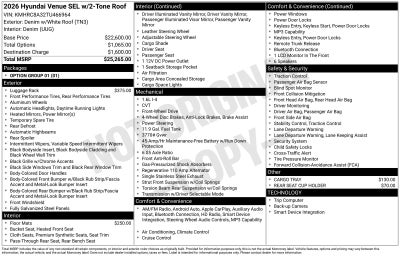 2026 Hyundai VENUE SEL