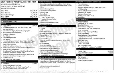 2026 Hyundai VENUE SEL