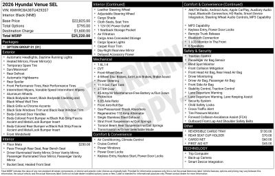 2026 Hyundai VENUE SEL