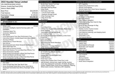 2022 Hyundai VENUE Limited
