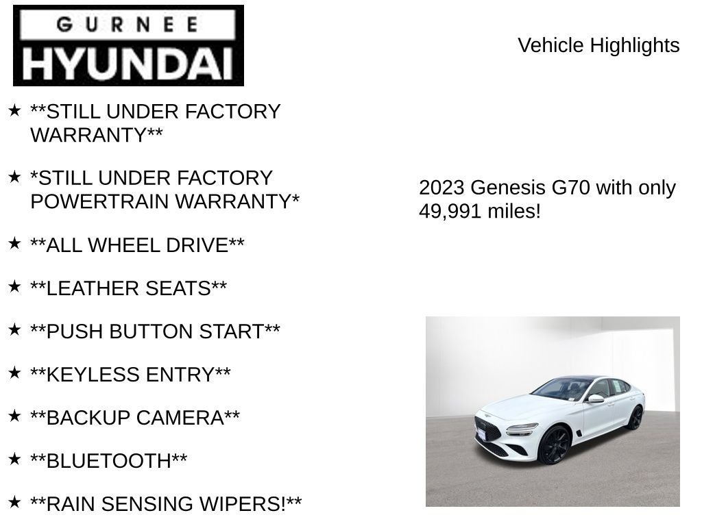 2023 Genesis G70 2.0T Sport Prestige