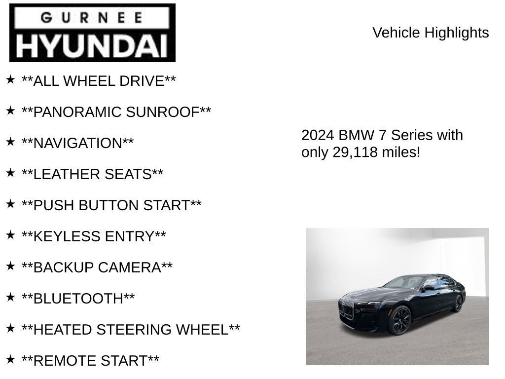2024 BMW 7 Series 760i xDrive Premium Package M Aero