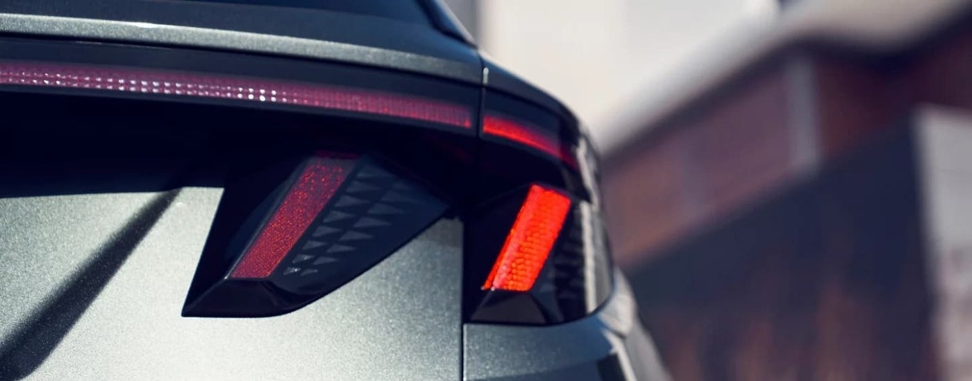 Passenger side taillight on a silver 2023 Hyundai Tucson Hybrid 